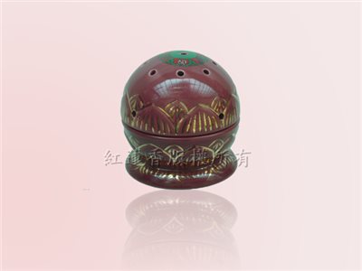 藏傳紅蓮香-蓮花爐-紅